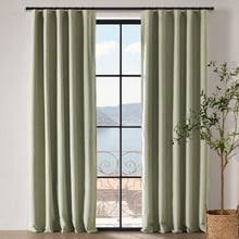Ainslie Linen-Look Blockout Multi Header Curtains (Set of 2)